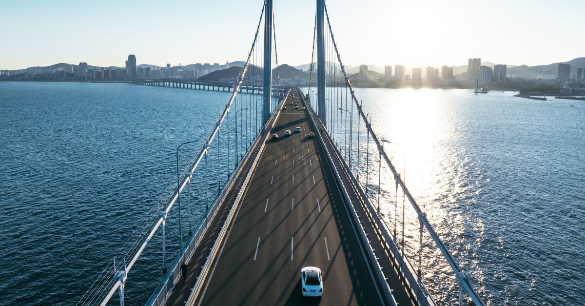 vehicle on bridge