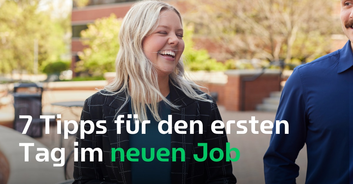 Laughing girl excited for her first day at work.