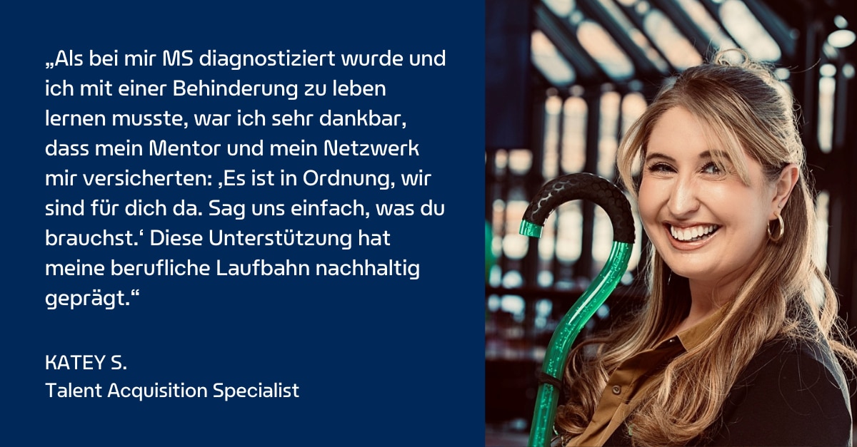 Enterprise Mobility Teammitglied Katey spricht über Mentoring und ihre Behinderung