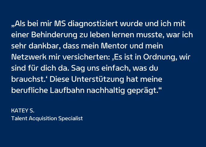 Enterprise Mobility Teammitglied Katey spricht über Mentoring und ihre Behinderung.