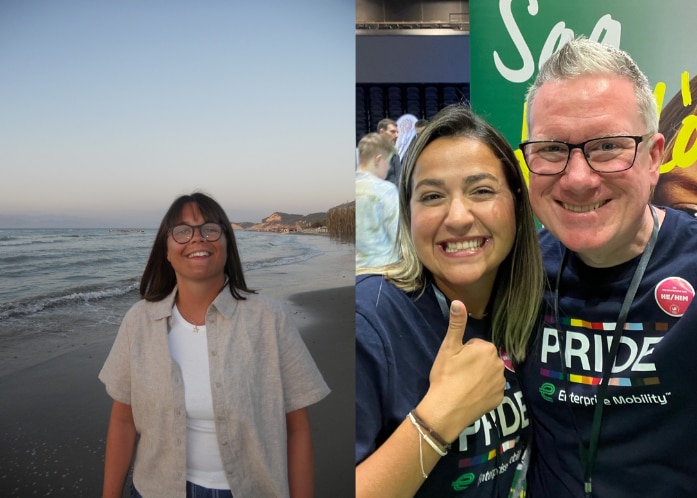 Zwei Mitglieder des Enterprise Mobility Teams, Assistant Manager Lucy und HR-Manager Jeff.