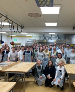 Group of employees in a kitchen
